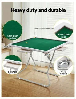 Unbranded Folding Mahjong Table With 4 Drawers And Cup Holders