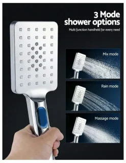 Unbranded 12 Rain Shower Head Set With 3-Mode Handheld in Chrome
