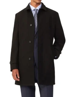 Van Heusen Melton 4 Button Tailored Coat in Black