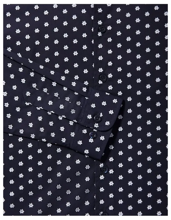 Van Heusen Youth Junior Fit Bous Flower Print Shirt in Navy