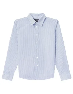 Van Heusen Youth Junior Fit Dot Print Shirt in Sky Blue