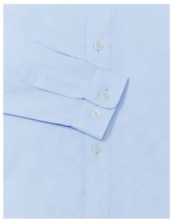 Van Heusen Youth Junior Fit Dress Shirt Plain Dobby in Sky Blue