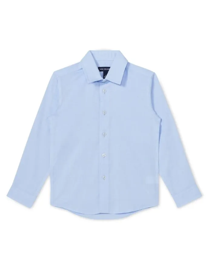 Van Heusen Youth Junior Fit Dress Shirt Plain Dobby in Sky Blue