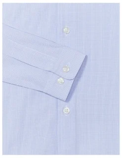 Van Heusen Youth Junior Fit Dress Mini Check Shirt in Sky Blue
