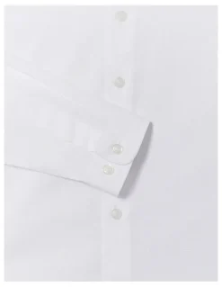 Van Heusen Youth Junior Fit Dress Shirt in Plain Dobby White