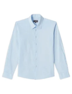 Van Heusen Youth Junior Fit Linen Shirt in Baby Blue
