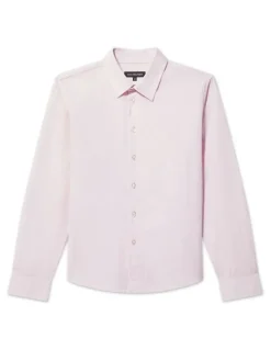 Van Heusen Youth Junior Fit Linen Blend Shirt in Pink