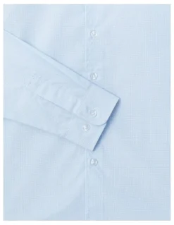 Van Heusen Youth Junior Fit Square Print Shirt in Sky Blue