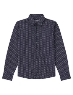 Van Heusen Youth Juniro Fit Circle Print Shirt in Navy