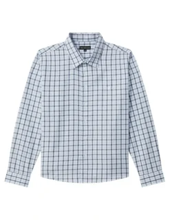 Van Heusen Youth Youth Fit Gingham Check Shirt in Blue