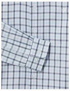 Van Heusen Youth Youth Fit Gingham Check Shirt in Blue