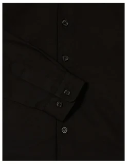 Van Heusen Youth Youth Fit Plain Bamboo Blend Shirt in Black