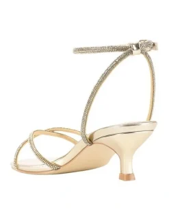 Verali Ally Kitten Heel Sandals in Champagne Gold