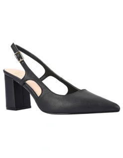 Verali Elton Slingback Block Heels in Black