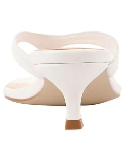 Verali Martha Kitten Heel Thongs in Chalk White