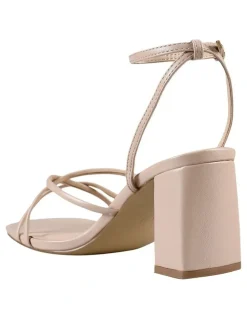 Verali Nakita Low Block Heels Sandal in Nude Smooth