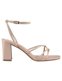 Verali Nakita Low Block Heels Sandal in Nude Smooth