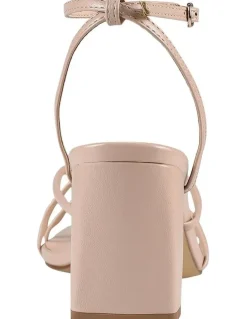 Verali Nakita Low Block Heels Sandal in Nude Smooth