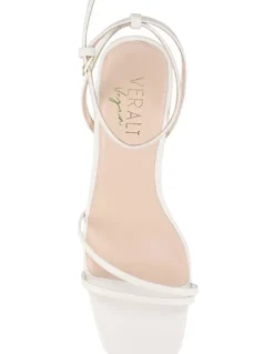 Verali Stevie Block Heel Sandals in Chalk White
