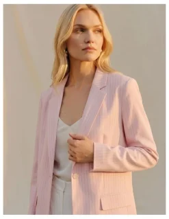 Vero Moda Kaja Striped Blazer in Pink
