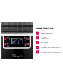 Vevare Ice Maker Machine Portable Stainless 3.2L in Black
