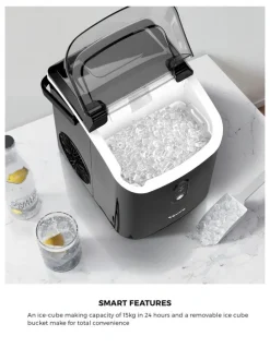 Vevare Nugget Ice Maker Portable Machine 15kg in Black