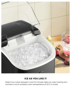 Vevare Nugget Ice Maker Portable Machine 15kg in Black