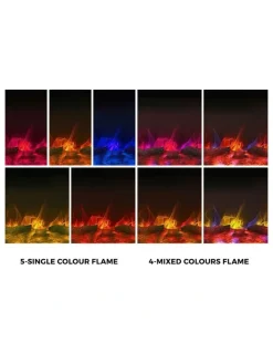 Vevare Vevare Electric Fireplace Heater Wall Mounted 3D Flame Effect Indoor 2000W