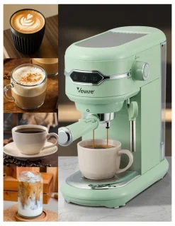 Vevare Vevare Espresso Coffee Machine Latter Cappuccino Maker 19 Bar Milk Frother Mint