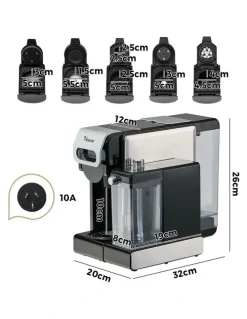 Vevare Vevare 5in1 Capsule Coffee Machine Milk Frother Nespresso Dolce-Gusto Pod Maker