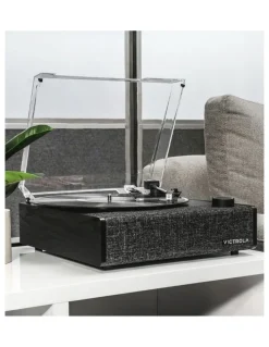 Victrola Victrola Eastwood II Turntable - Black Entertainment Stand Bundle - Black