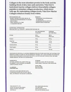 Vida Glow Blueberry Natural Marine Collagen Powder