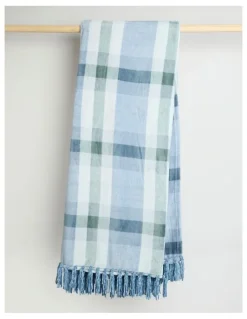 Vue Chenille Blanket in Blue Check
