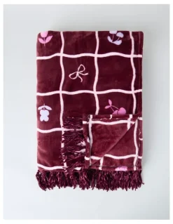 Vue Chenille Blanket in Burgundy Multi