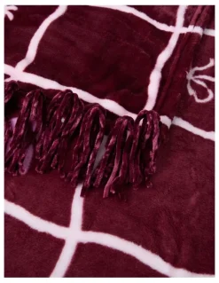 Vue Chenille Blanket in Burgundy Multi