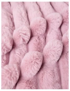 Vue Chunky Rib Blanket in Pink