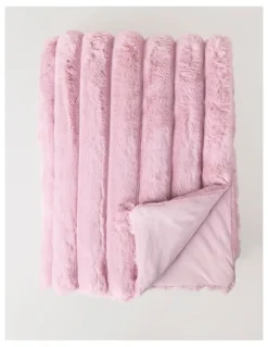 Vue Chunky Rib Blanket in Pink