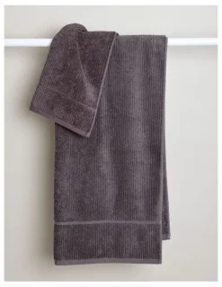 Vue Combed Cotton Ribbed Towel Range in Charcoal