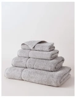 Vue Combed Cotton Ribbed Towel Range in Silver