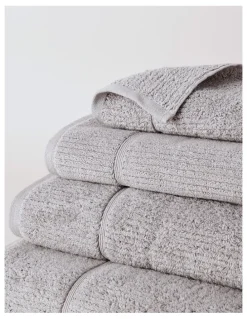 Vue Combed Cotton Ribbed Towel Range in Silver