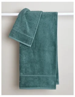 Vue Combed Cotton Ribbed Towel Range in Sea Pine