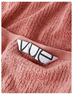 Vue Combed Cotton Ribbed Towel Range in Pink Clay