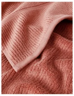 Vue Combed Cotton Ribbed Towel Range in Pink Clay