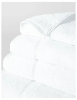 Vue Combed Cotton Ribbed Towel Range in White