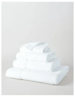 Vue Combed Cotton Ribbed Towel Range in White
