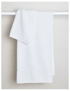 Vue Combed Cotton Ribbed Towel Range in White