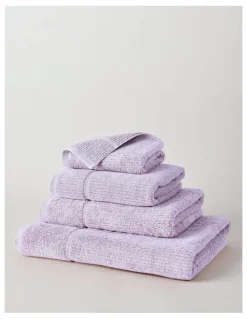 Vue Combed Cotton Ribbed Towel Range in Purple Heather