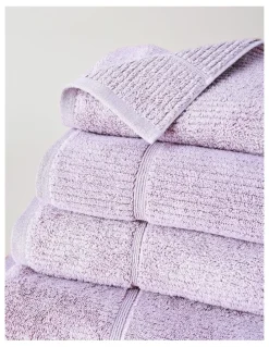 Vue Combed Cotton Ribbed Towel Range in Purple Heather