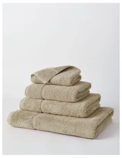 Vue Combed Cotton Ribbed Towel Range in Straw