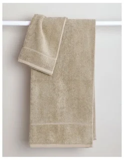 Vue Combed Cotton Ribbed Towel Range in Straw